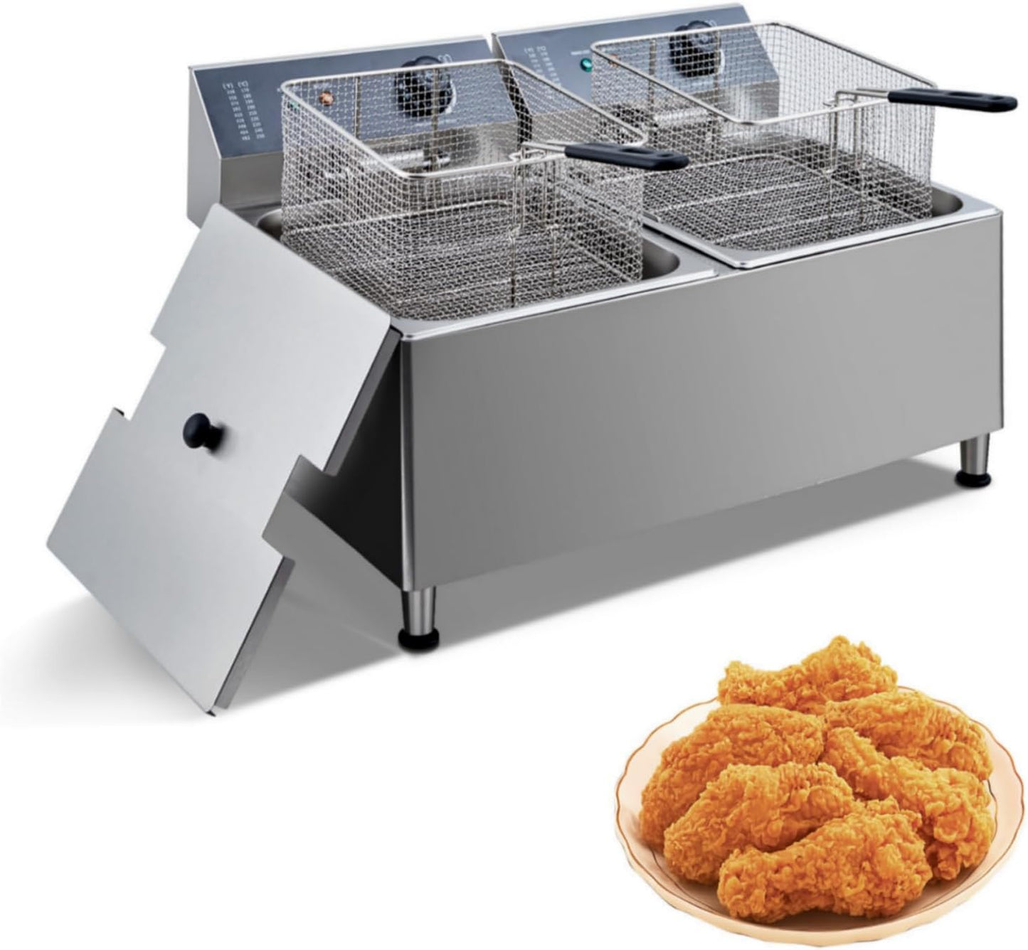 Freidora eléctrica acero inox 11L 1700W termostato ajustable