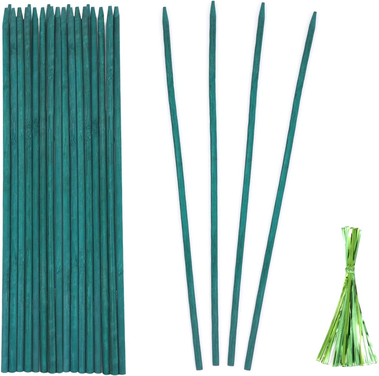 Estacas bambú verde soporte plantas interior exterior