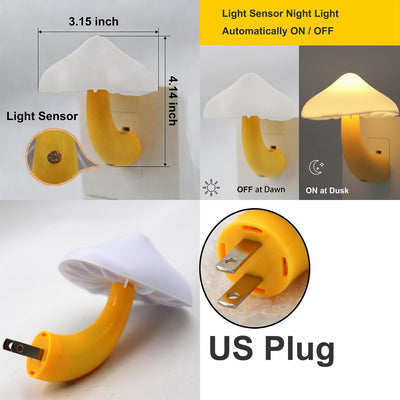 Lámpara LED hongo con sensor luz dormitorio baño