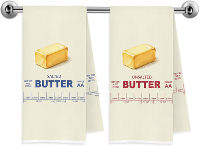 Toallas de cocina para amantes del baking con mantequilla decorativas 16x24 inch set de 2