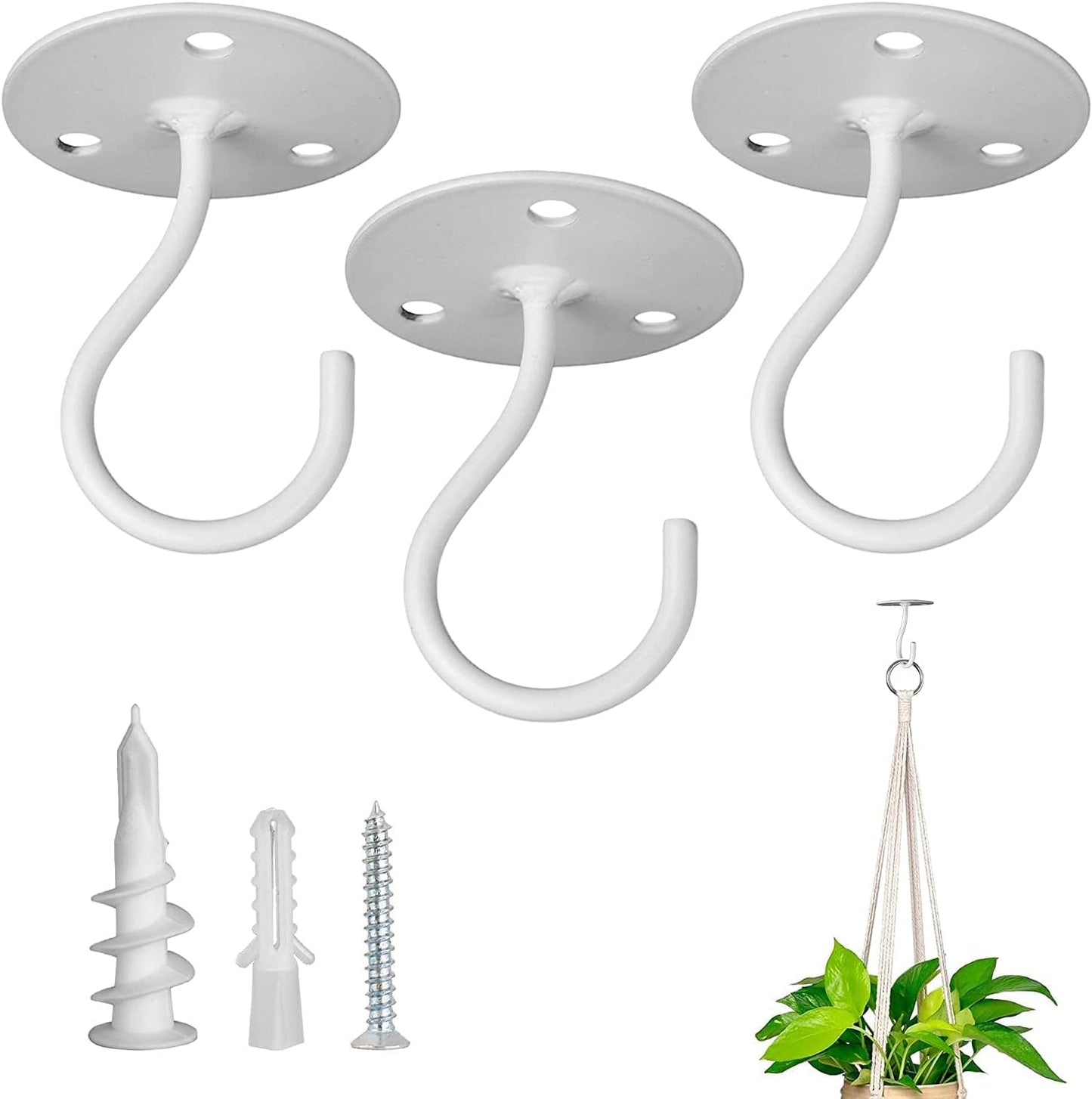 Ganchos techo para plantas colgantes con anclajes yeso