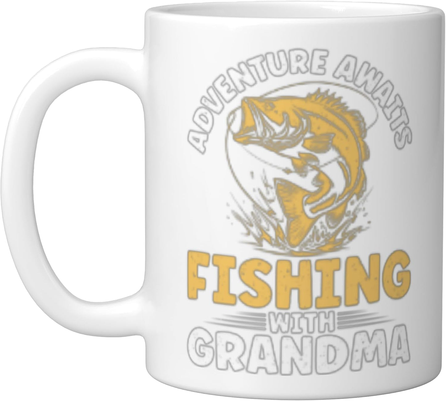 Taza Cerámica para Pescar con Abuela Blanca