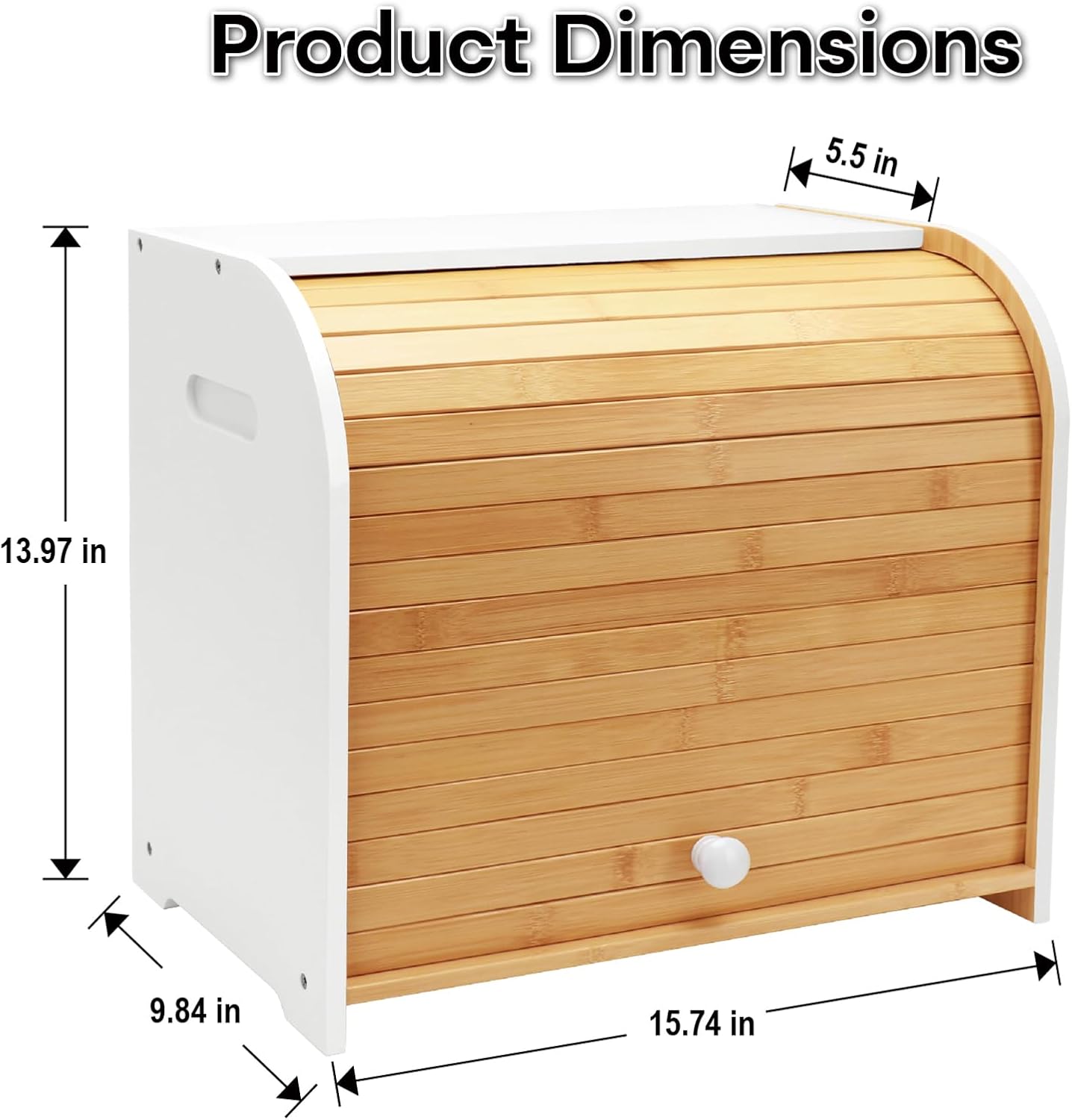 Caja pan enrollable bambú doble capa 3 alturas ajustables encimera