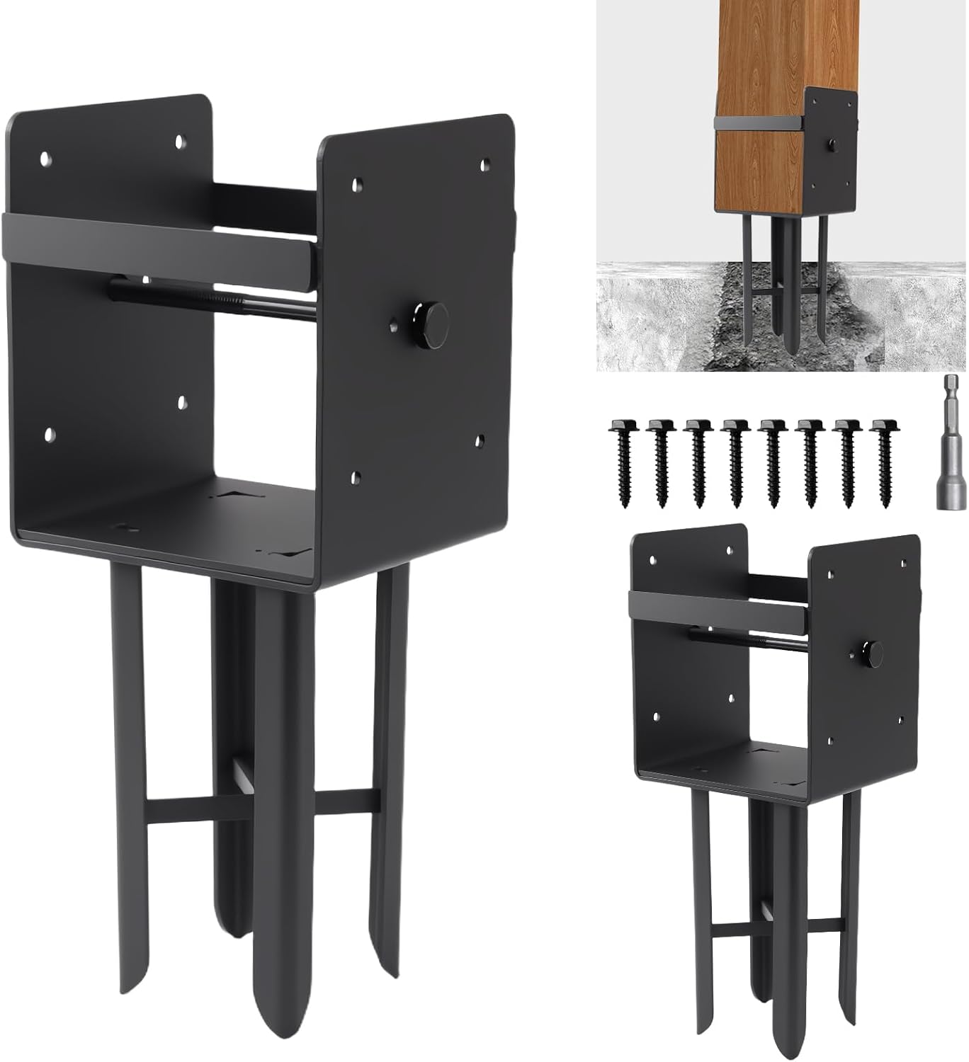 Soporte poste hormigón húmedo forma U resistente 2x6