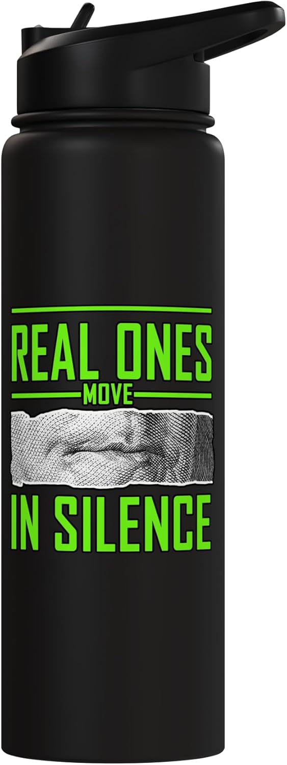 Botella de agua acero inoxidable aislada sin BPA con diseño verde