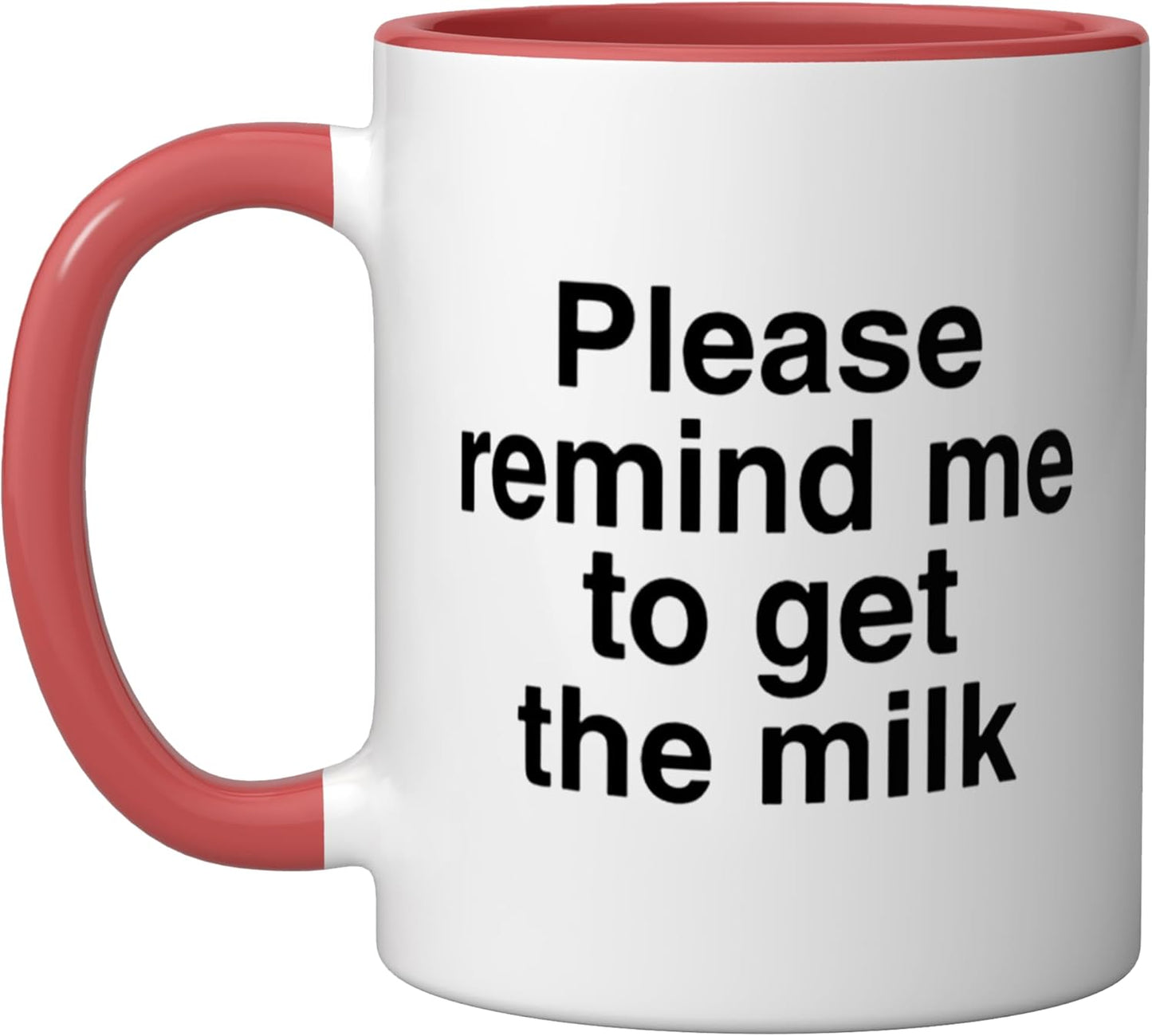 Taza Cerámica Recordatorio Leche Rojo/Blanco