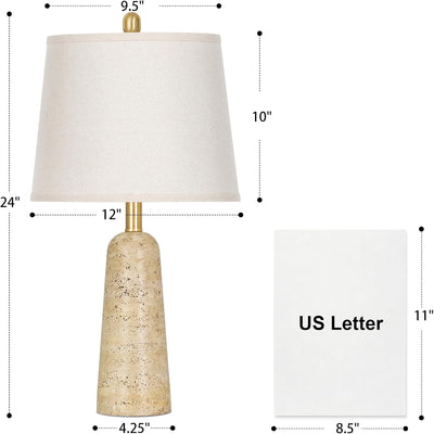 2 Lámparas Mesa Hormigón Beige 24pulg Modernas
