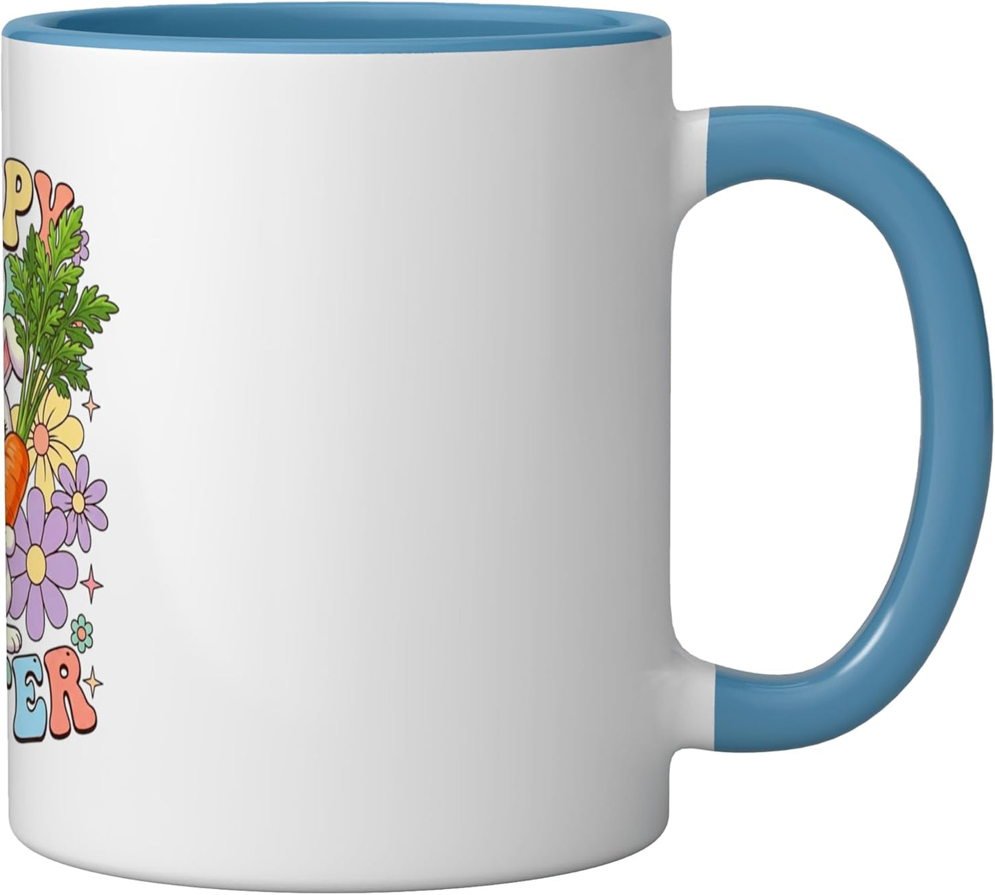 Taza Cerámica Conejo con Zanahoria Azul/Blanco