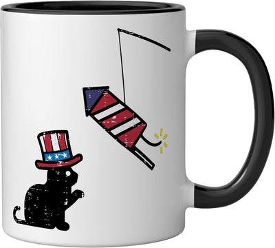 Taza cerámica americana para mujer niña niños 4 de julio bandera