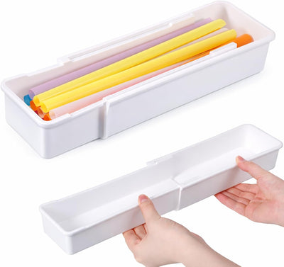Organiz. pajitas cajón expandible cocina 60oz