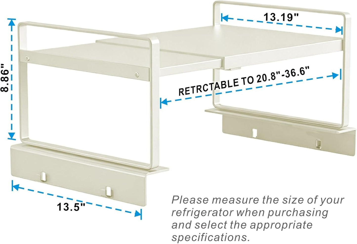 Estante ajustable para refrigerador forma L