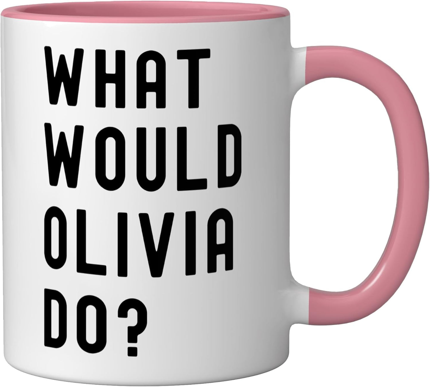 Taza de cerámica What Would Olivia Do Rosa/Blanca