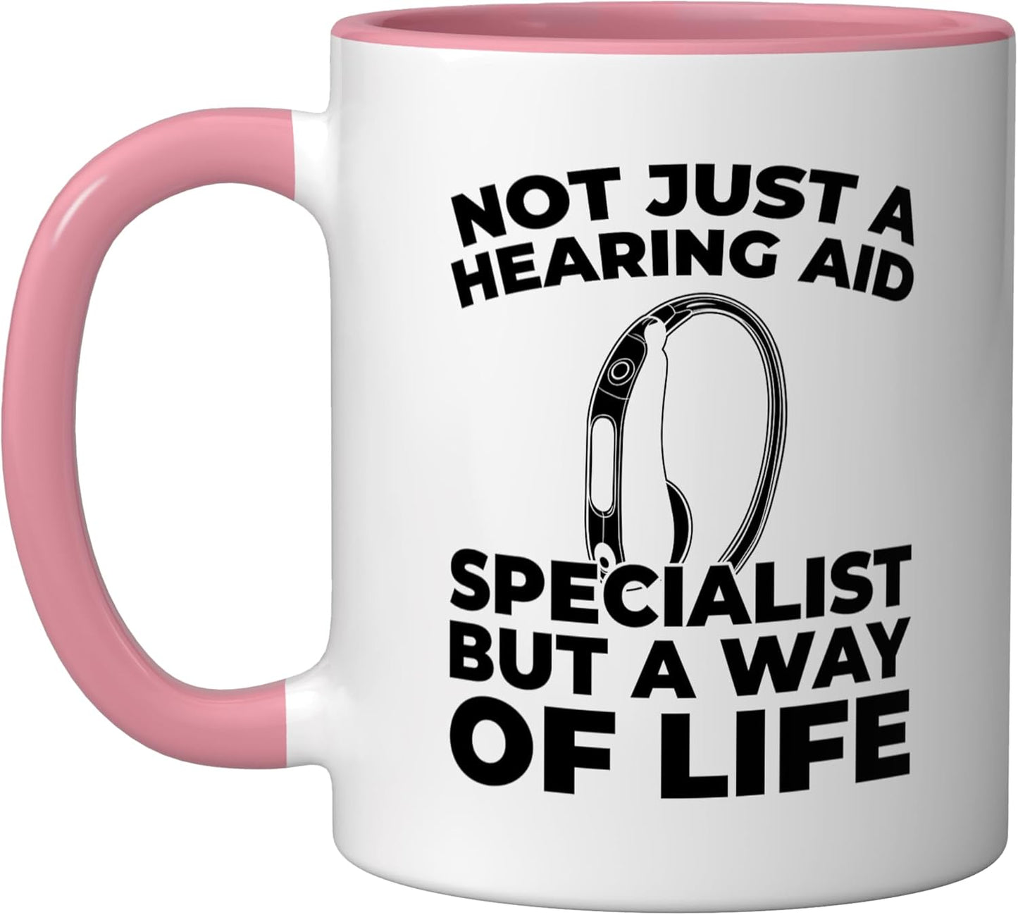 Taza Cerámica para Audiología Rosa/Blanca