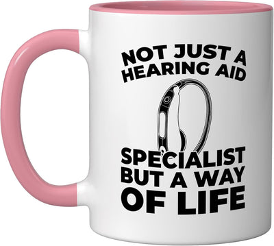 Taza Cerámica para Audiología Rosa/Blanca