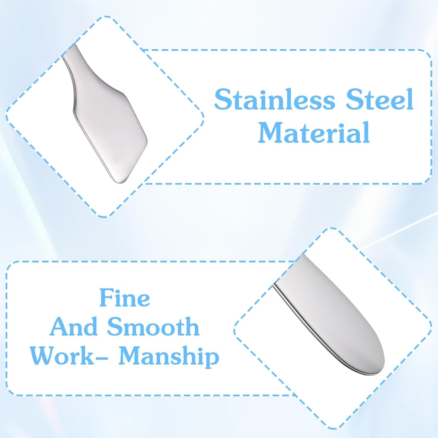 3 Espátulas Maquillaje Acero Inox Reutilizables