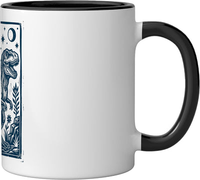 Taza Cerámica T-Rex Mágico de Madera Negra/Blanca