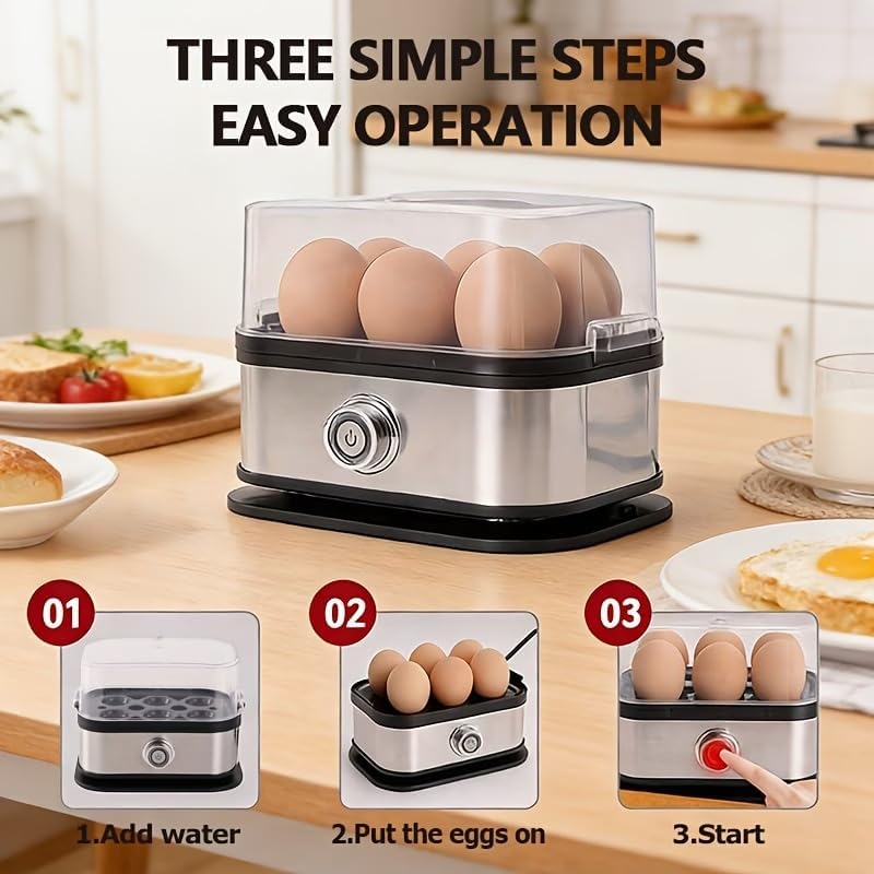 Olla eléctrica para 6 huevos sin BPA con apagado automático