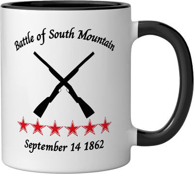 Taza cerámica Batalla de South Mountain Maryland 1862 negro/blanco