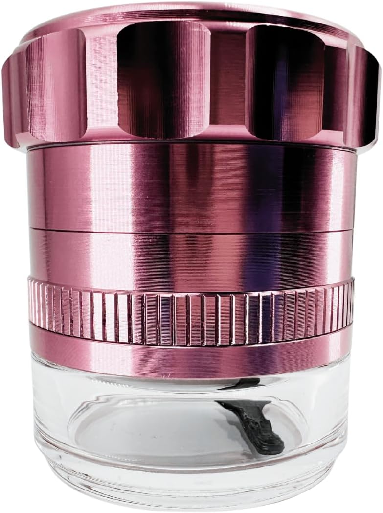 Molinillo hierbas 2.5pulg con tarro aluminio anodizado rosa