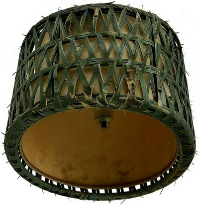 Lámpara techo ratán 12.6pulg 2 luces boho moderna regulable