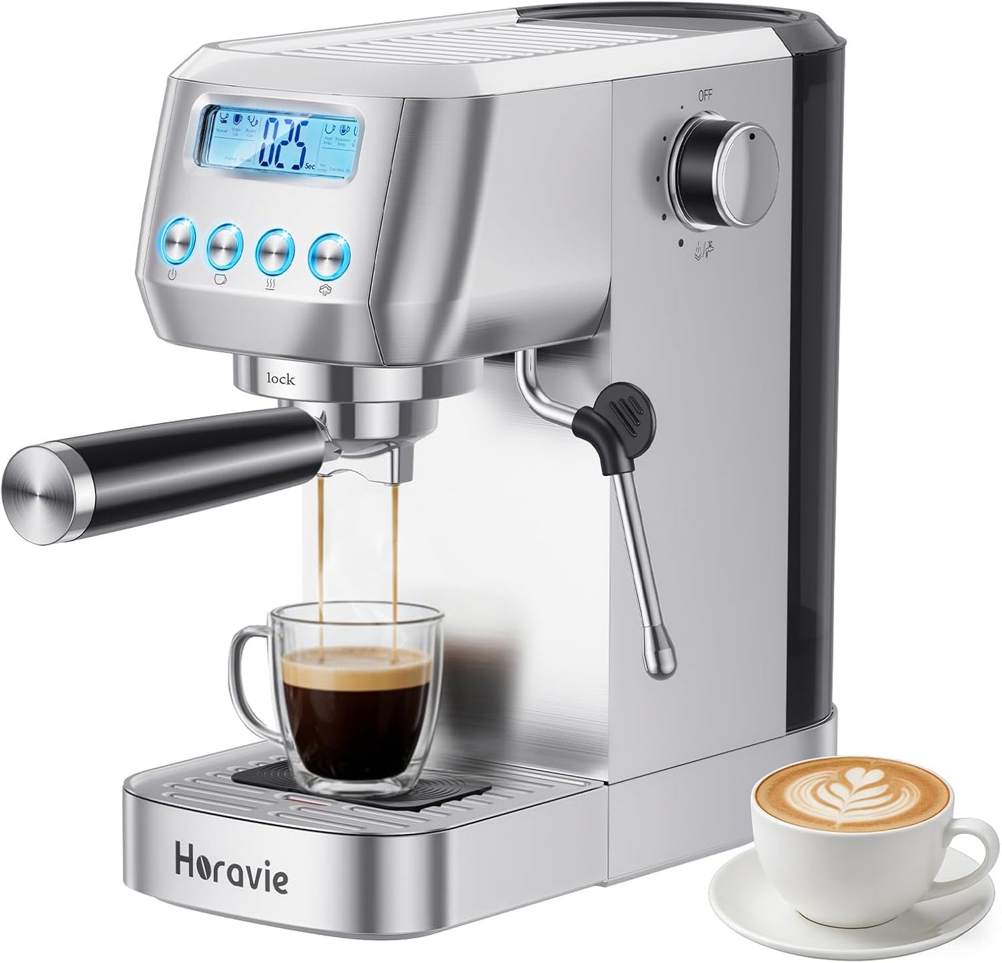 Cafetera Espresso 20 Bar Acero Inox Con Espumador Leche