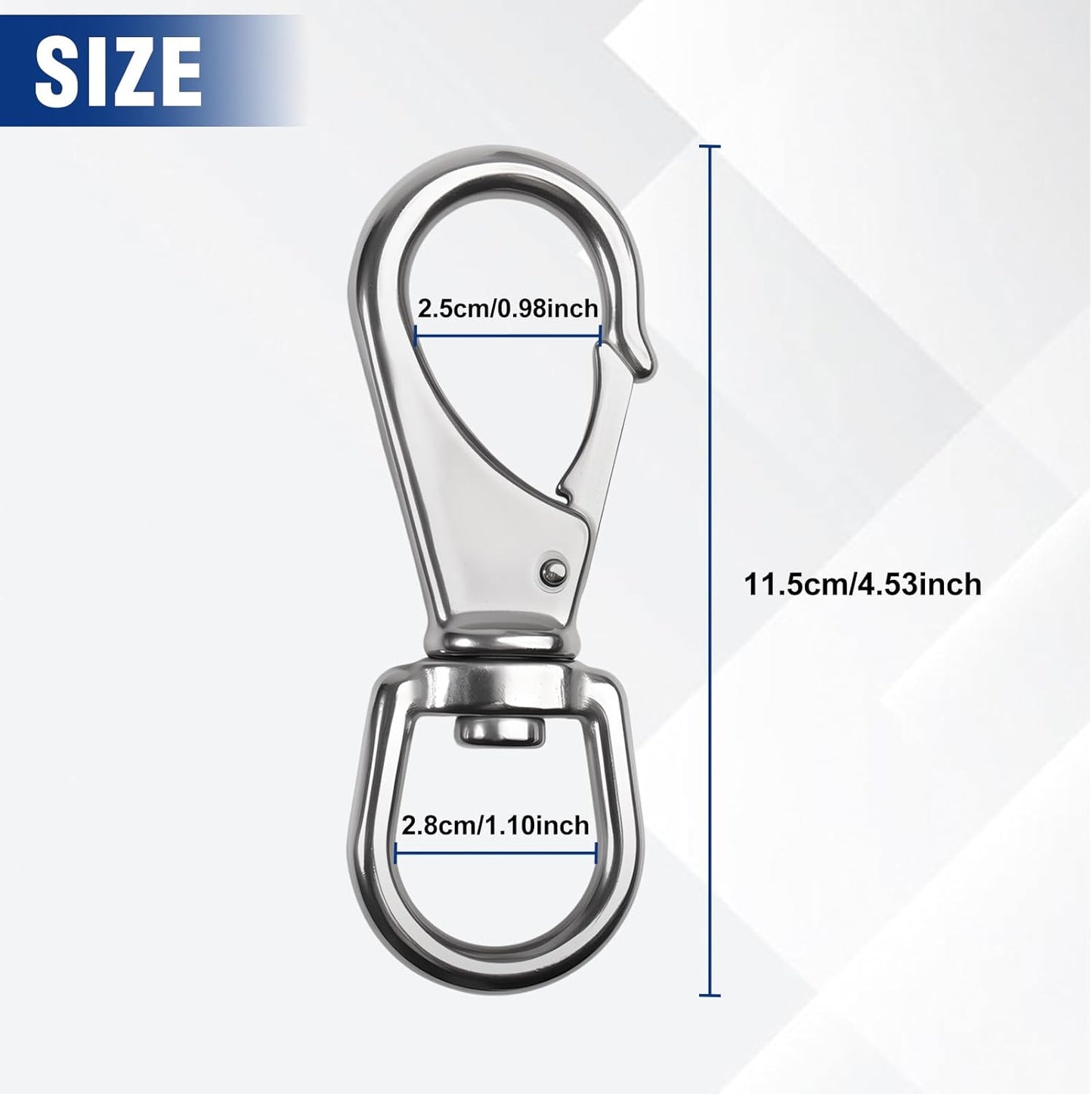 2 Ganchos Giratorios Acero Inox 304 Clips Bandera