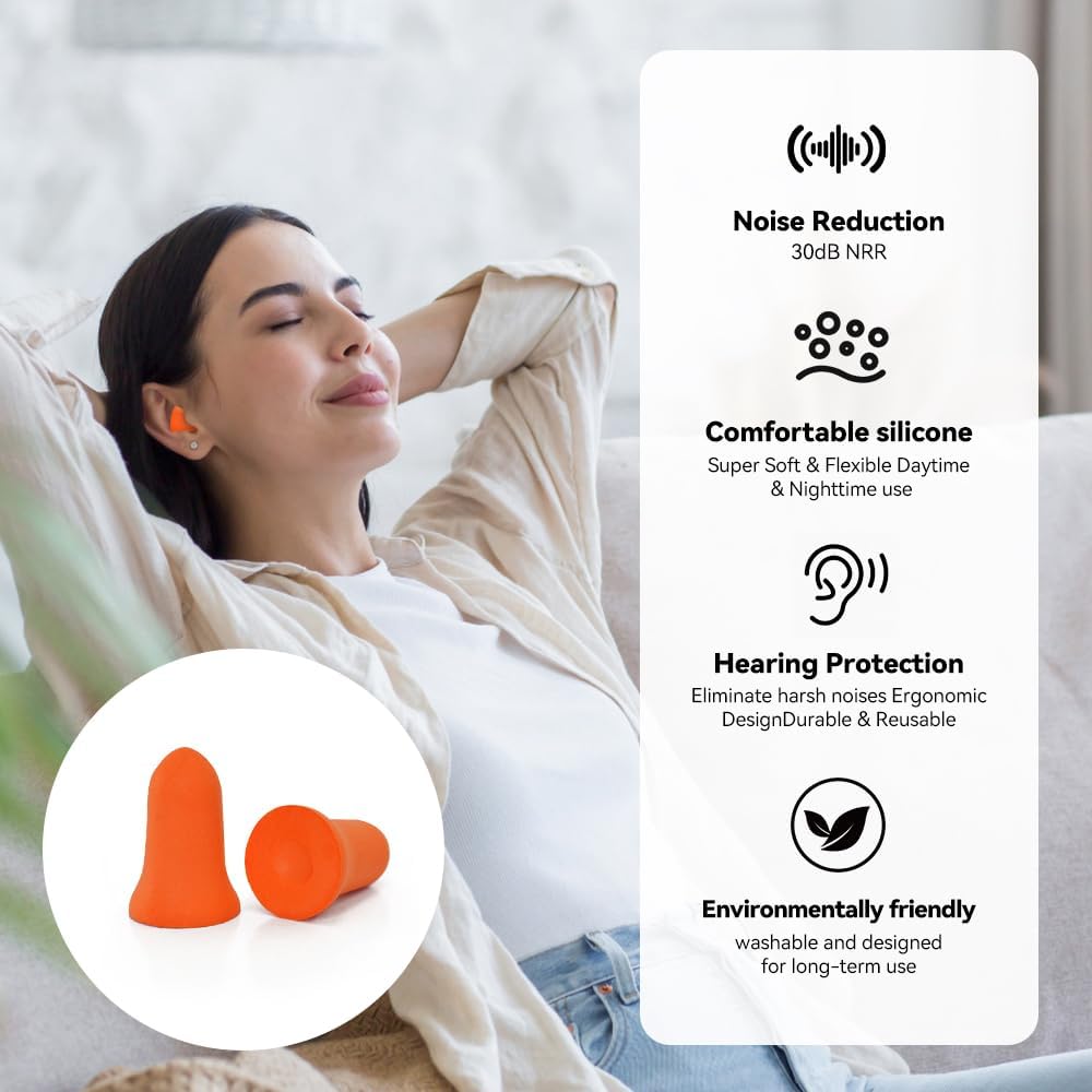 10 Pzas Tapones para Dormir Espuma Suave Antisonor