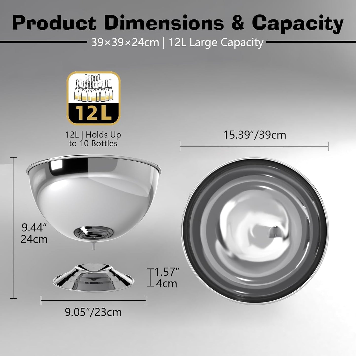 Set 2 Botellas de Champaña Acero Inox 12L con Cuchara de Hielo