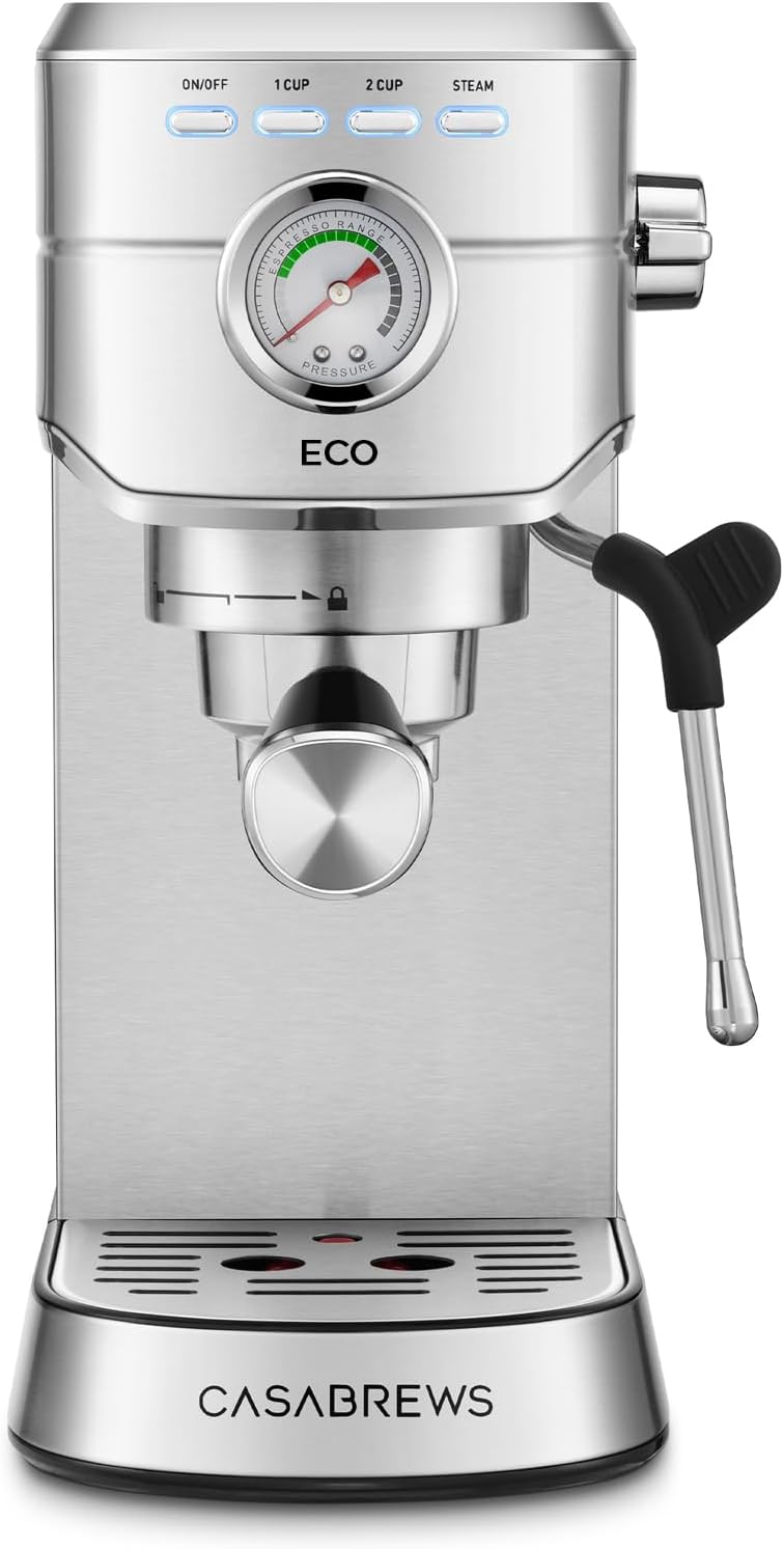 Máquina Espresso 20 Bar Acero Inox 34oz Tanque Agua