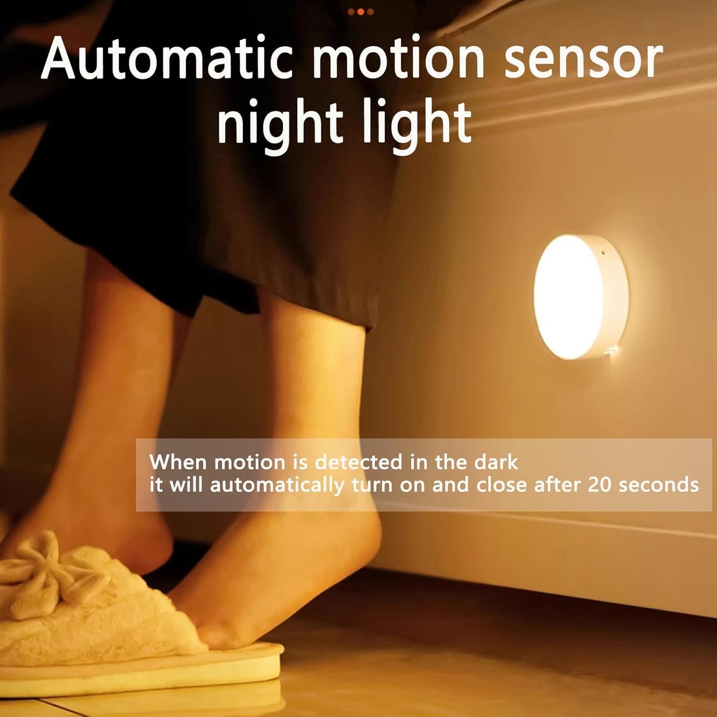 Luz Nocturna Sensor LED Blanco Cálido Pack 2