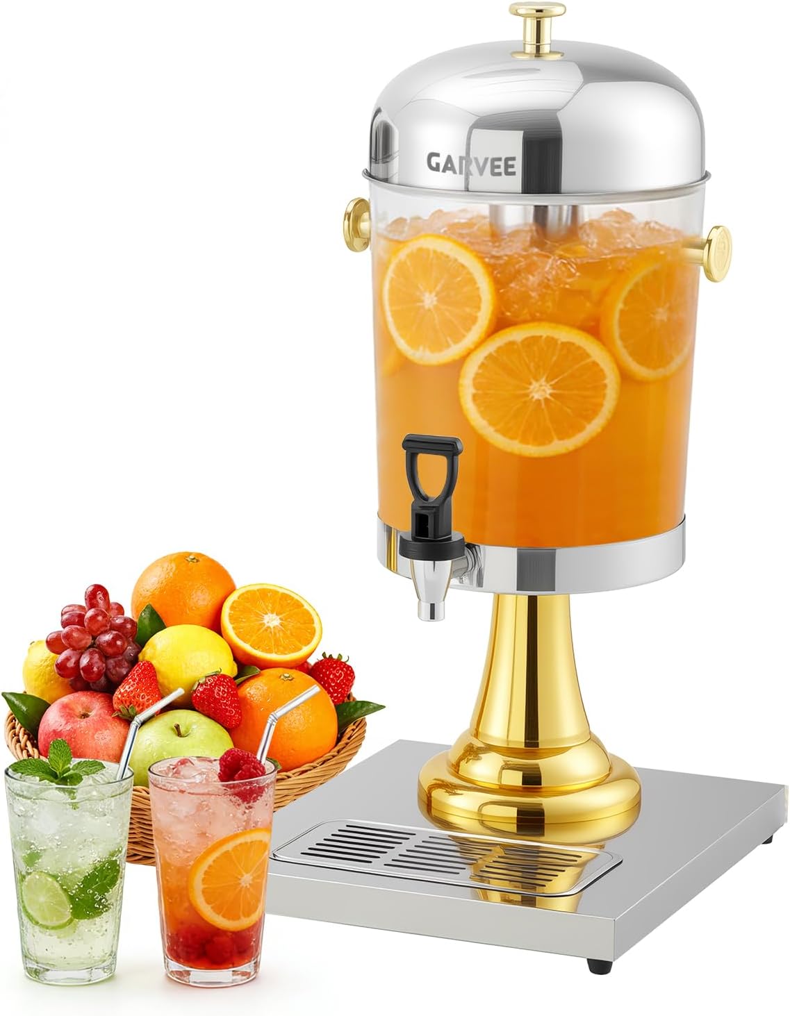 Dispensador de bebidas frías de 2.2 galones con núcleo de hielo para fiestas y bodas