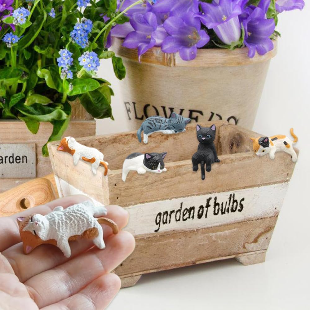 Figuritas gato mini adorno jardín salpicadero coche