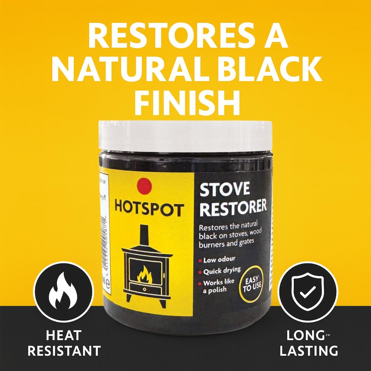 Restaurador estufas hierro fundido acabado negro 8.5oz