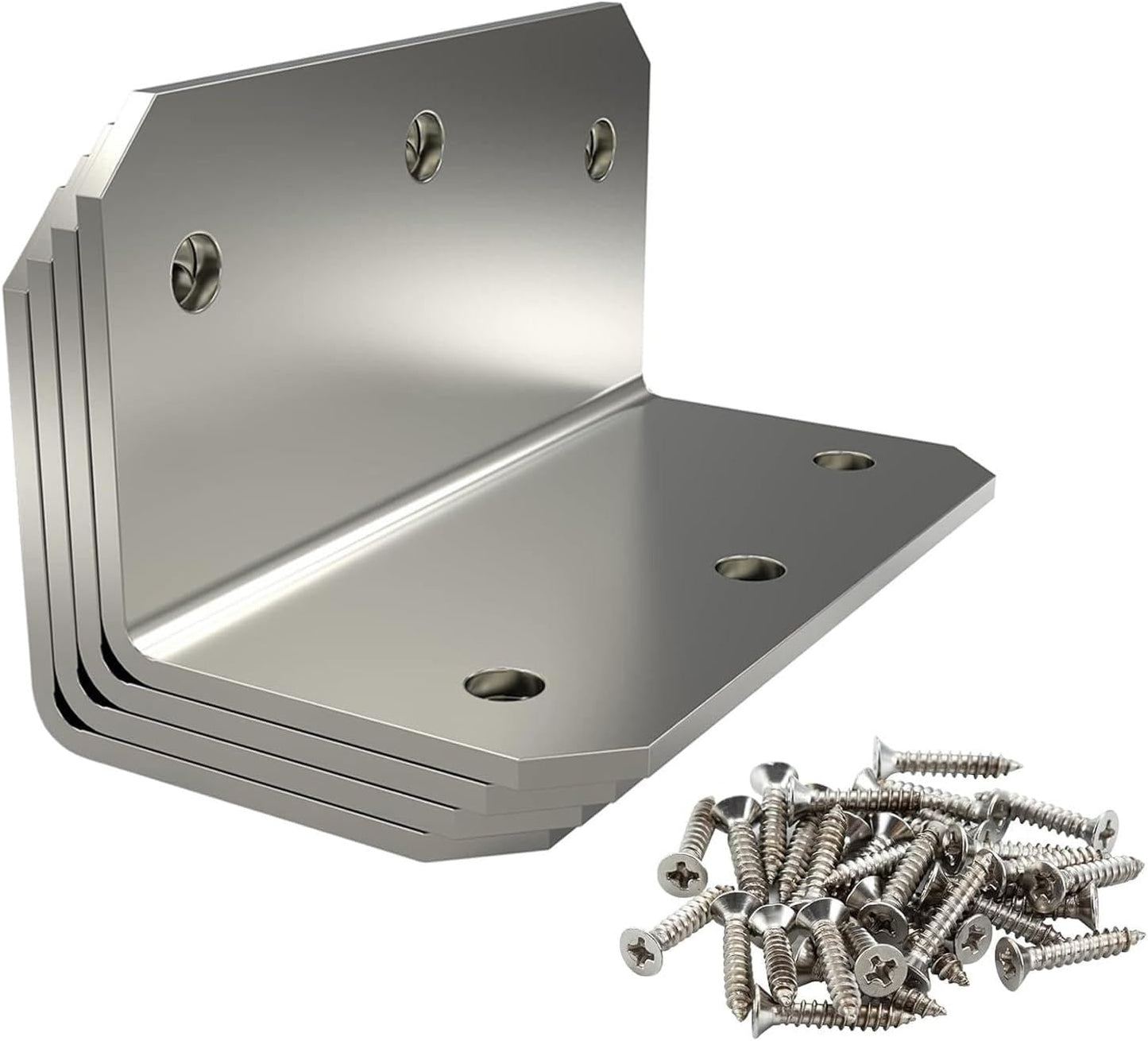 Set 4 Soportes Esquina Metal 4x2x2pulg Resistentes