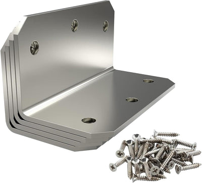 Set 4 Soportes Esquina Metal 4x2x2pulg Resistentes
