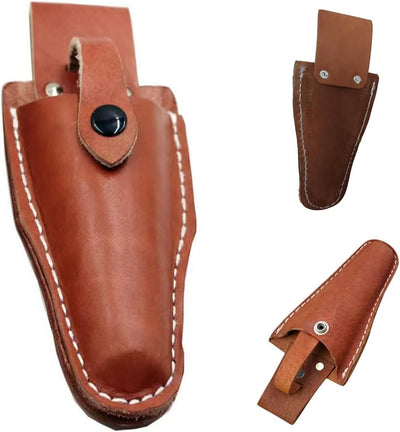 Tijeras de jardinería bypass con funda cuero genuino