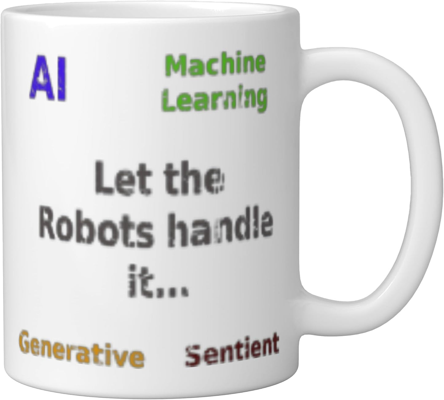 Taza cerámica blanca inteligente con IA y ML