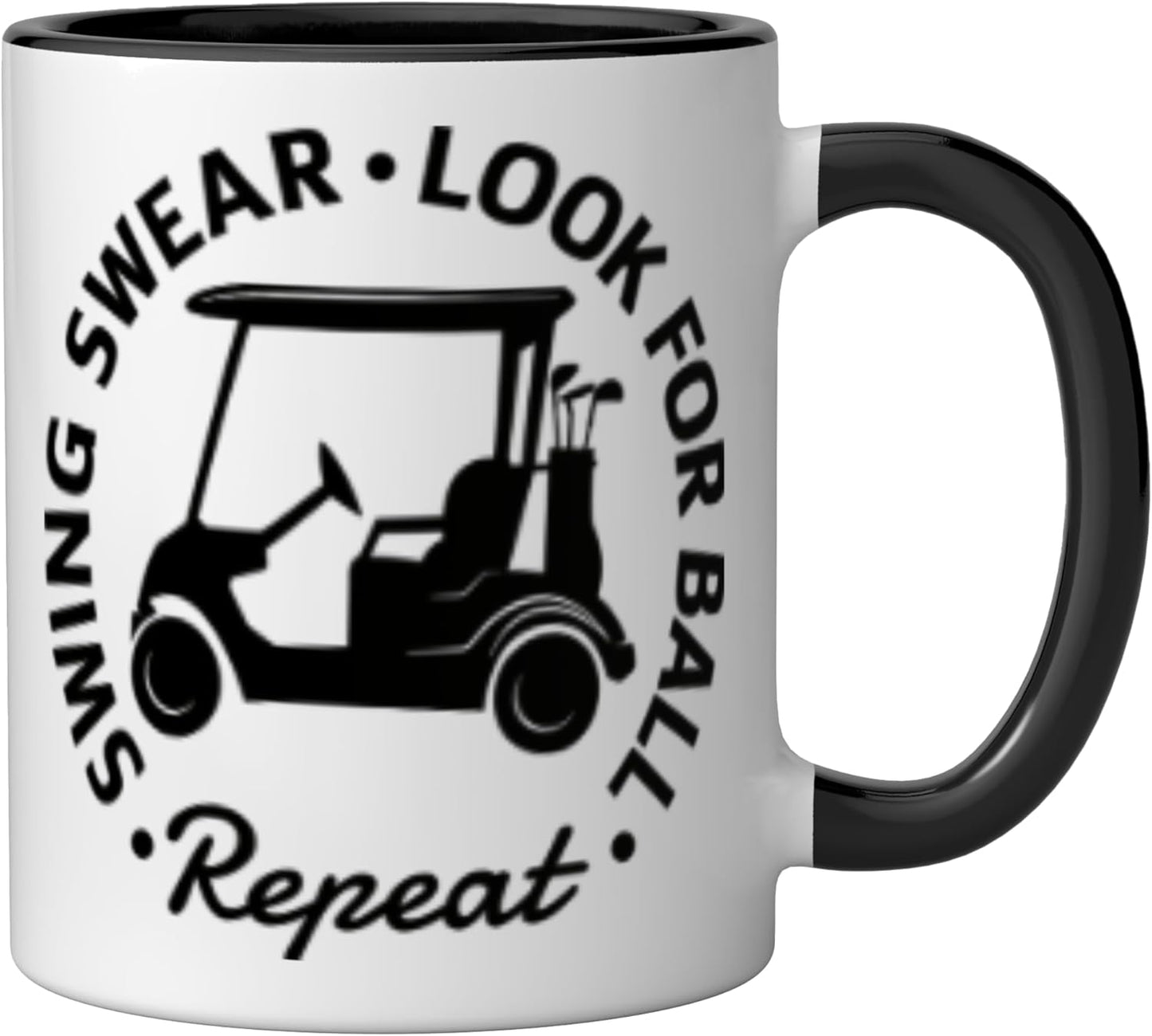Taza Cerámica Golf Juego Negro/Blanco
