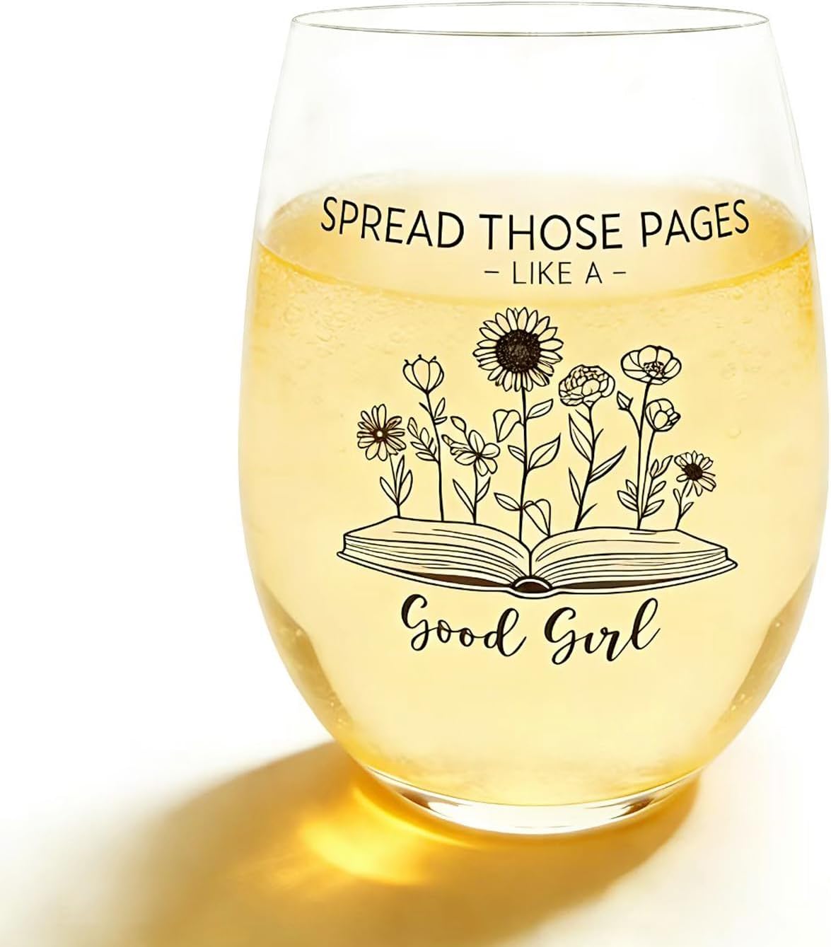 Copa de vino sin tallo para mujer regalo de libro romance oscuro