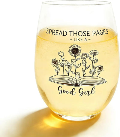 Copa de vino sin tallo para mujer regalo de libro romance oscuro