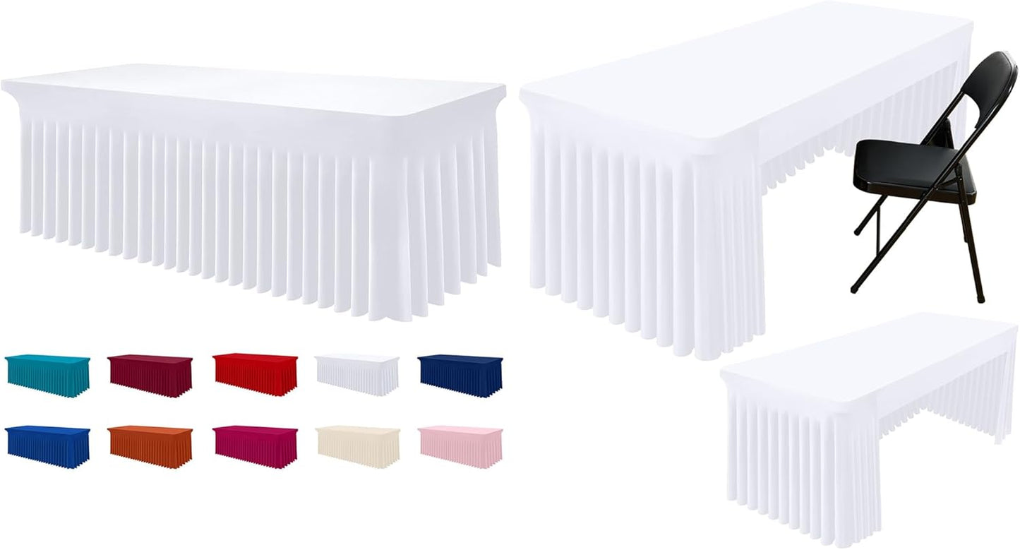Mantel Elastano 2 Pzas Mesa Rectangular 6ft Falda Impermeable