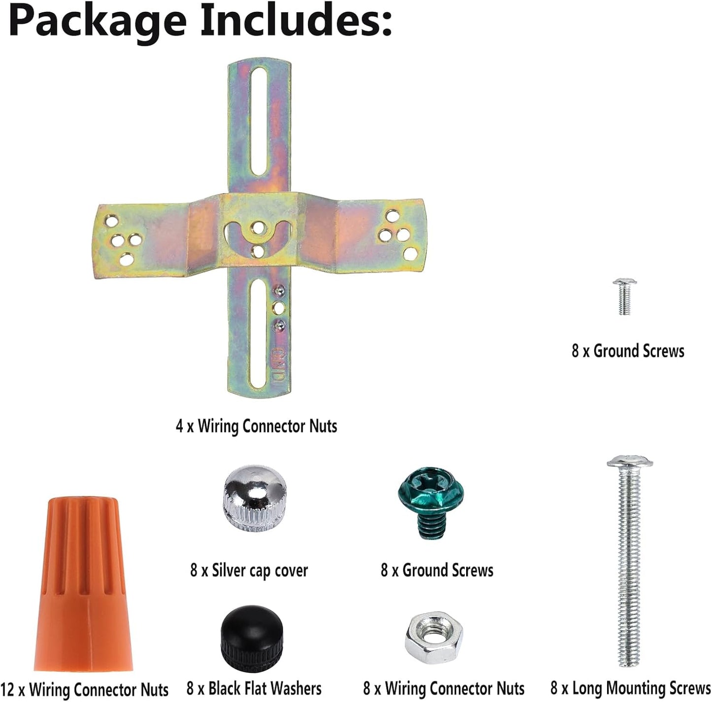 Set 4 soportes lámpara placas ajustables para caja 4pulg