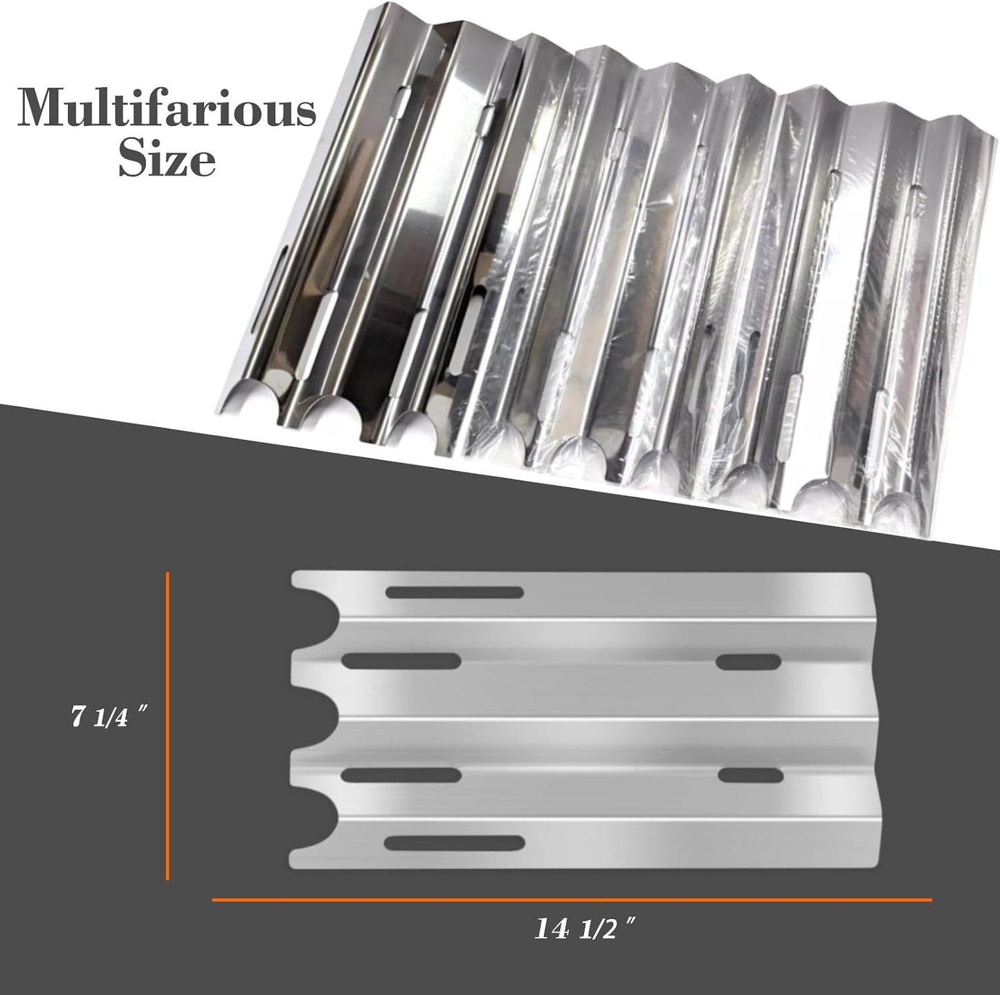 Difusor acero inox 14.5x7.25pulg para parrillas gas