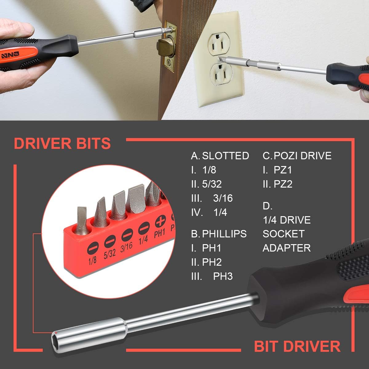 Kit herramientas mano 39uds doméstico transportable