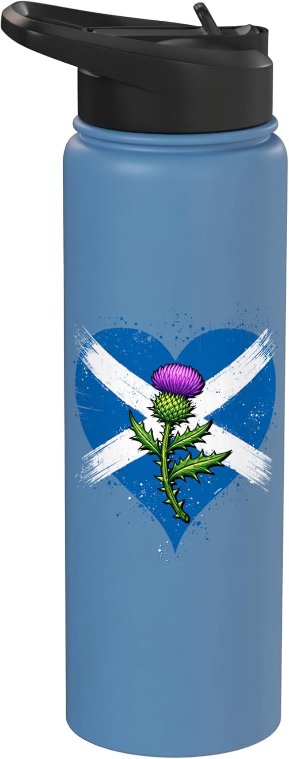 Botella agua acero inox aislada bandera St Andrews