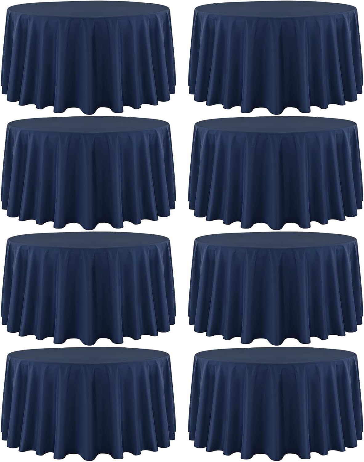 Manteles redondos de poliéster navy blue para mesa de 120 pulgadas