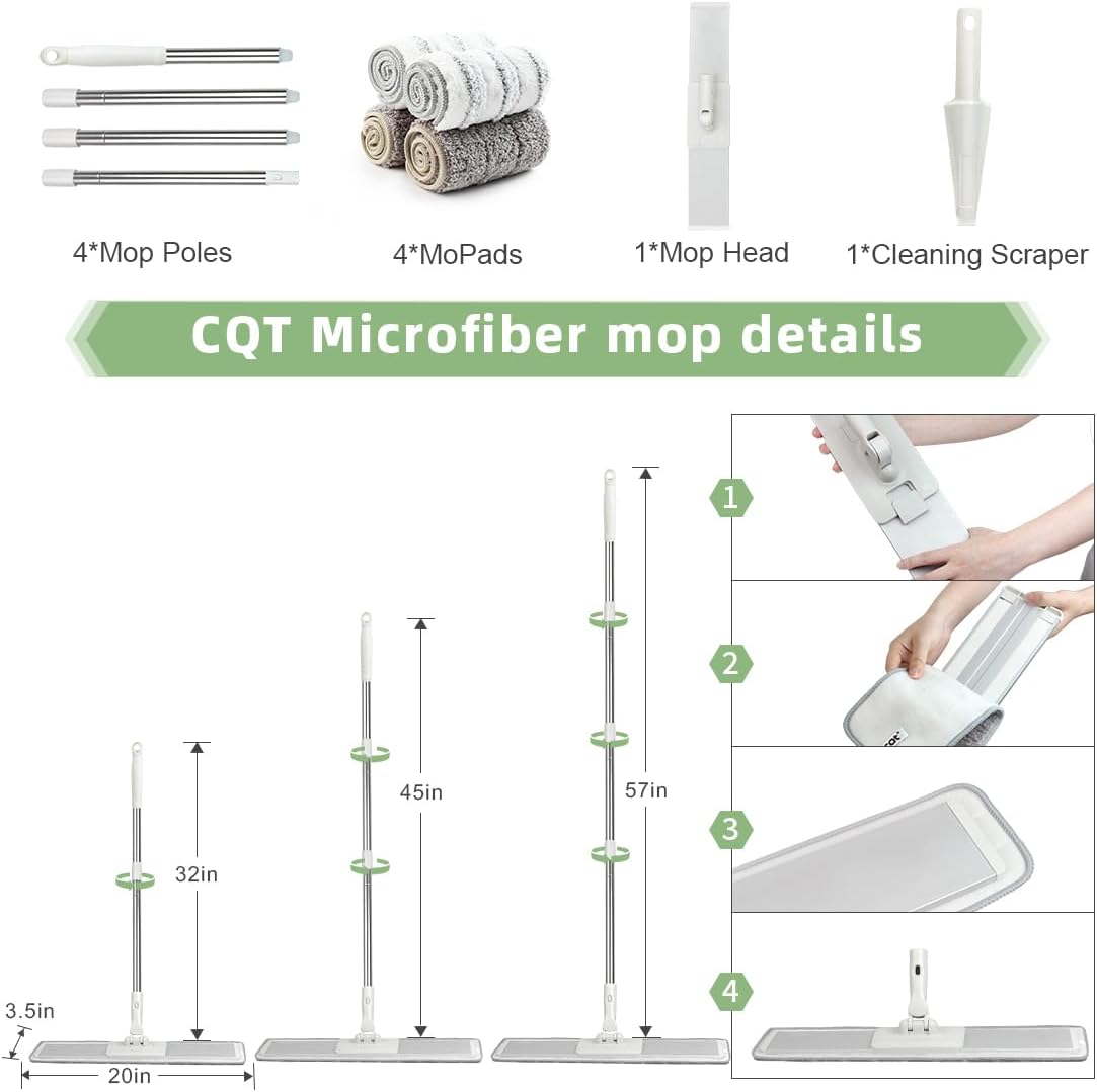 Sistema mopa microfibra 20pulg acero inox blanco