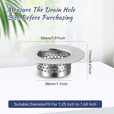 6 Pzas Filtro de ducha acero inox para bañera 1.25-1.60pulg