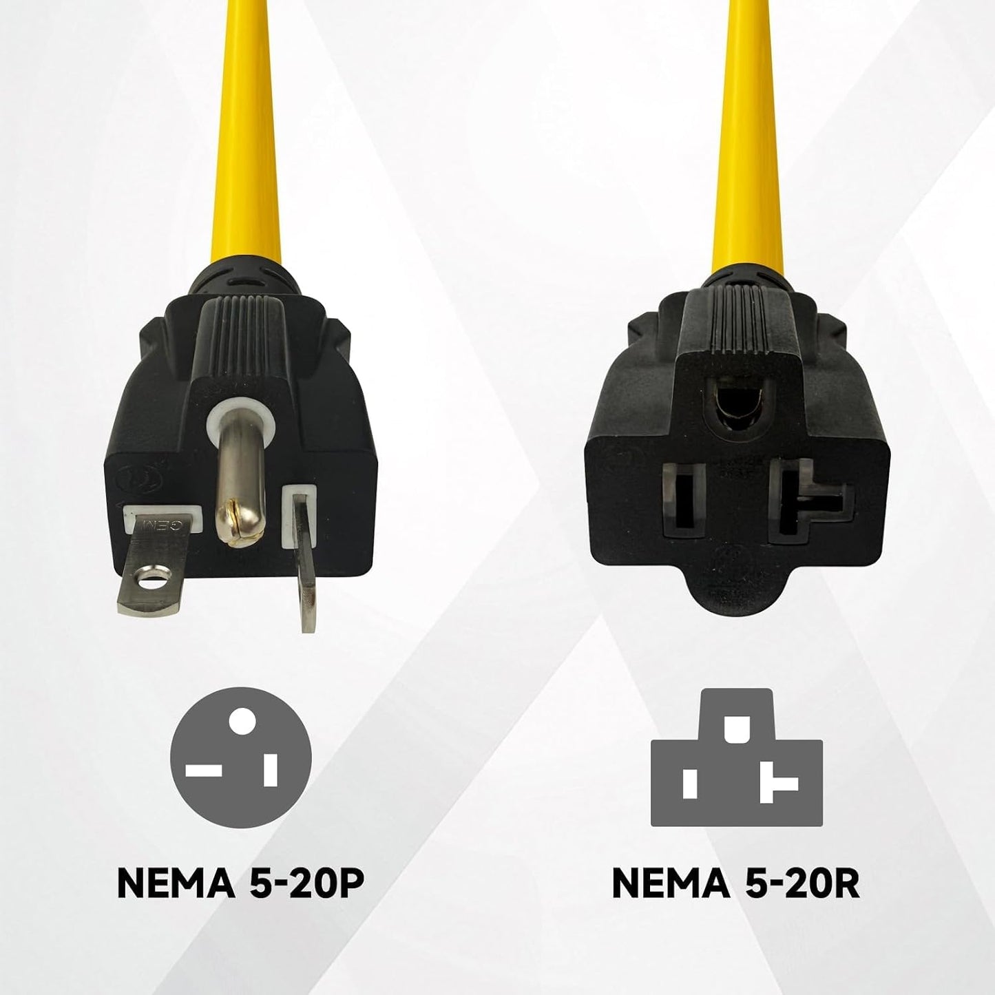 Cable extensión exterior 12/3 20A 125V T-Blade amarillo
