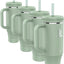Vaso acero inox 40oz con tapa 2 popotes asa Wiith aislamiento doble